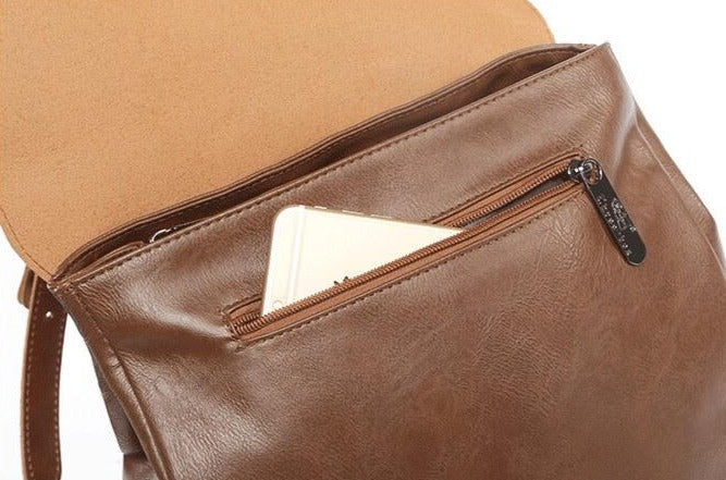Vintage faux leather backpack