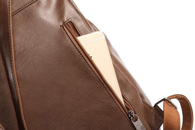 Vintage faux leather backpack
