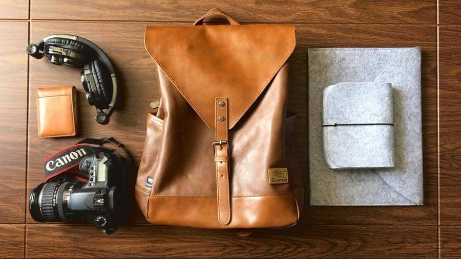 Vintage faux leather backpack