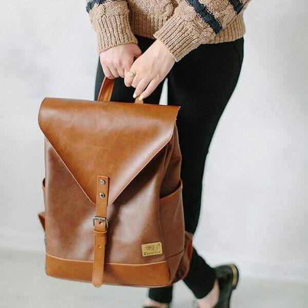 Vintage faux leather backpack