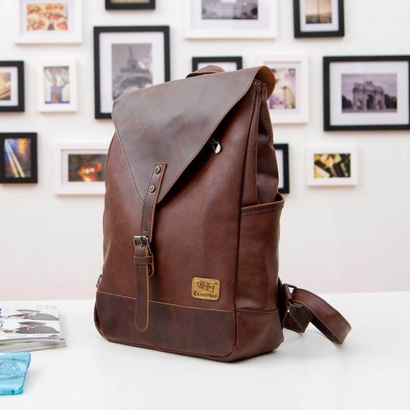 Vintage faux leather backpack