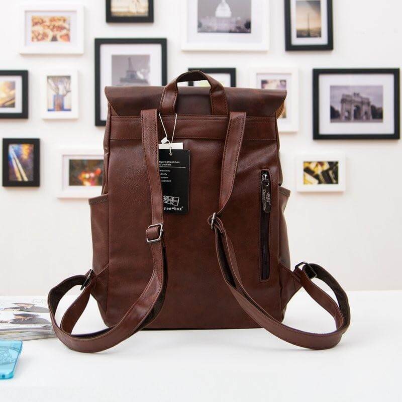 Vintage faux leather backpack