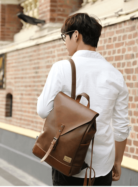 Vintage faux leather backpack