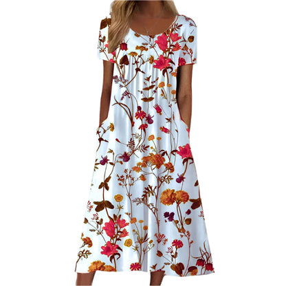 Women's Floral Patterned Dress Stylish and Comfortable