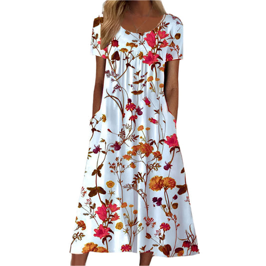 Women's Floral Patterned Dress Stylish and Comfortable