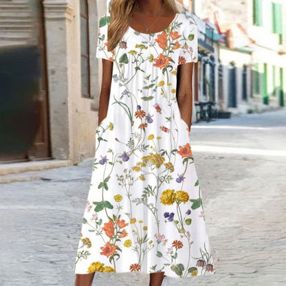 Women's Floral Patterned Dress Stylish and Comfortable