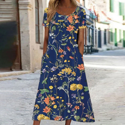 Women's Floral Patterned Dress Stylish and Comfortable