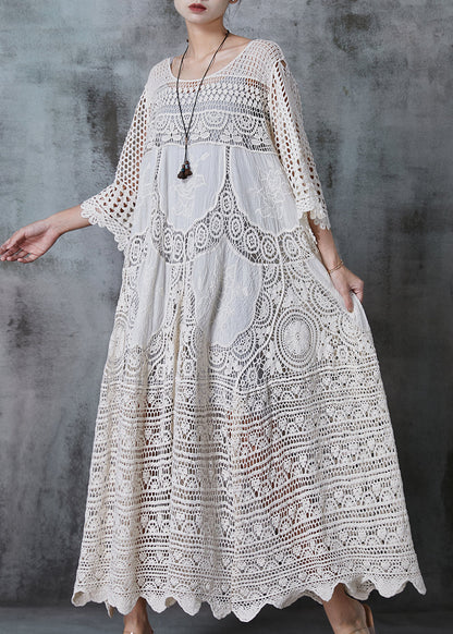 Women's Long Dress With Hollow Lace Oversized