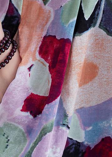 Women's Maxi Dress Bohemian Floral Print with Half Sleeves