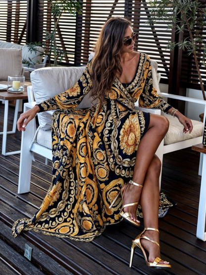Women's Maxi Dress Bohemian Style With High Splits