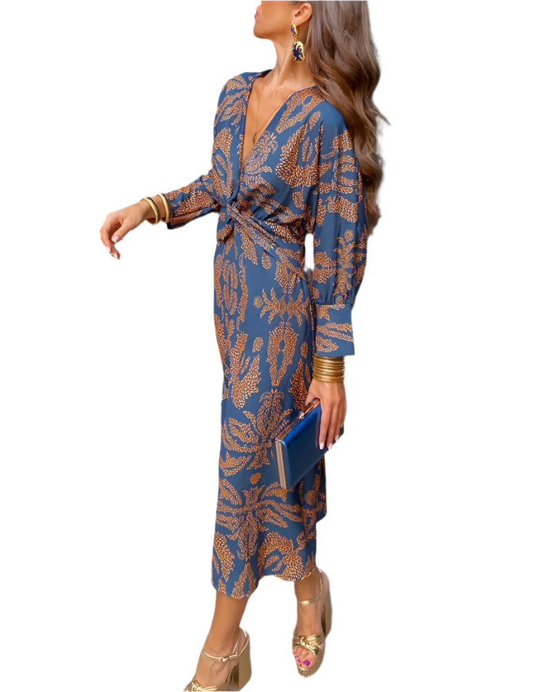 Women's Maxi Dress Boho Luxe Wrap Casual Chic