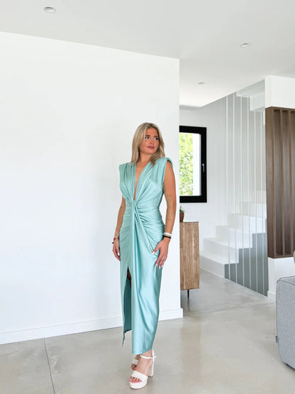 Women's Maxi Dress Pleated Style