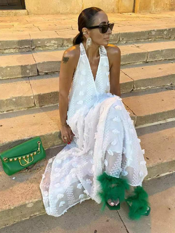 Women's Maxi Dress Halter Floral Print