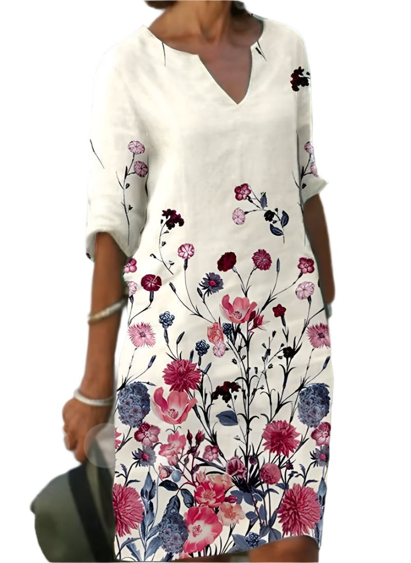Women's Midi Dress Floral Print Casual Style