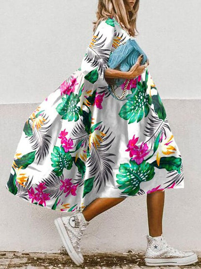 Women's Midi Dress Flowing Style Airy Material