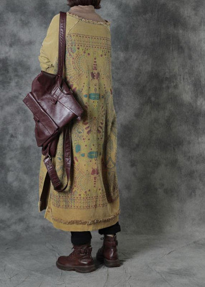 Women's O-Neck Cotton Dress with Side Slit