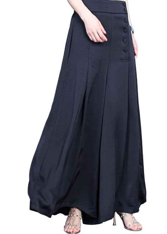 Women's Wide Trousers with Buttons