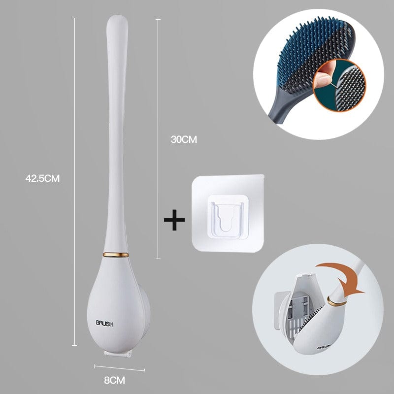 Wall-mounted Toilet brush Silicone Ergonomic Handle