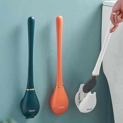 Wall-mounted Toilet brush Silicone Ergonomic Handle