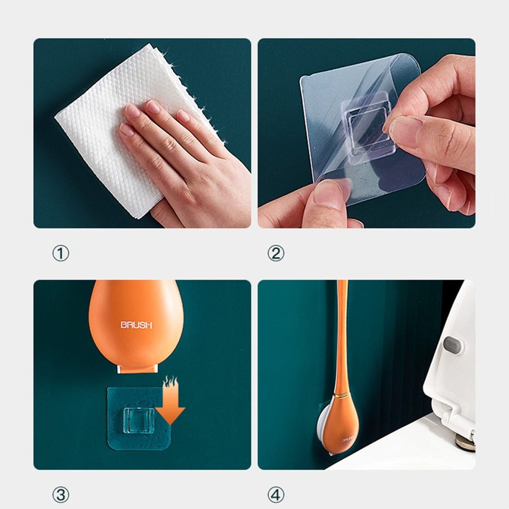 Wall-mounted Toilet brush Silicone Ergonomic Handle