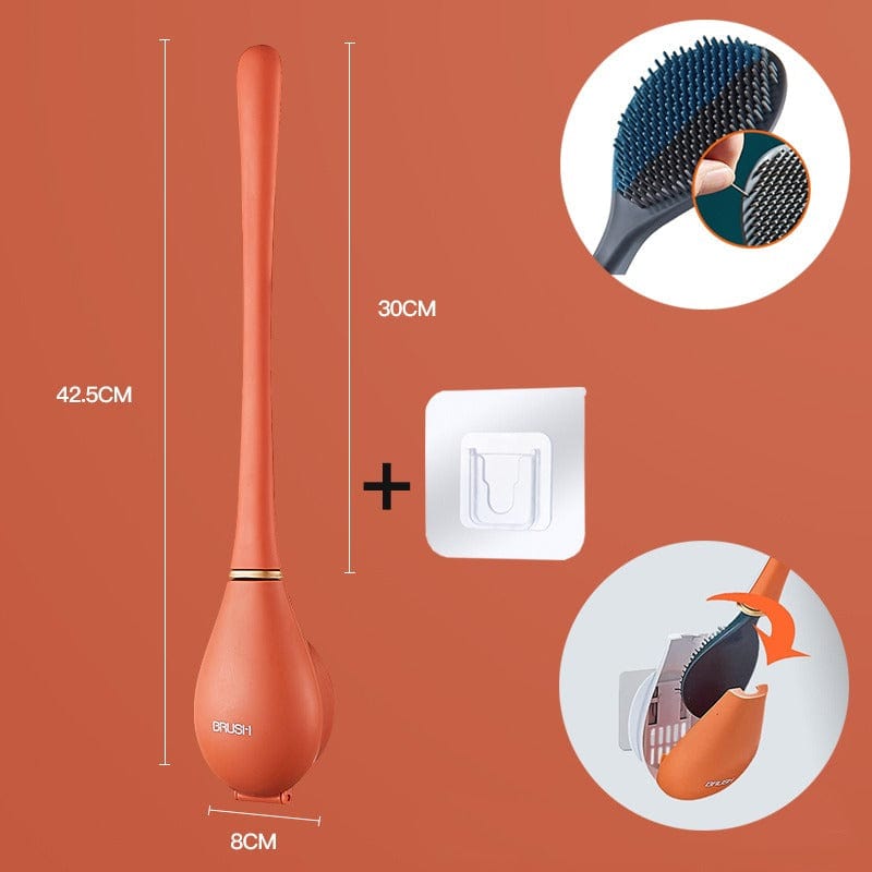 Wall-mounted Toilet brush Silicone Ergonomic Handle