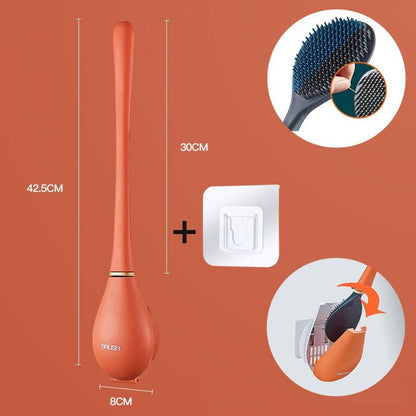 Wall-mounted Toilet brush Silicone Ergonomic Handle