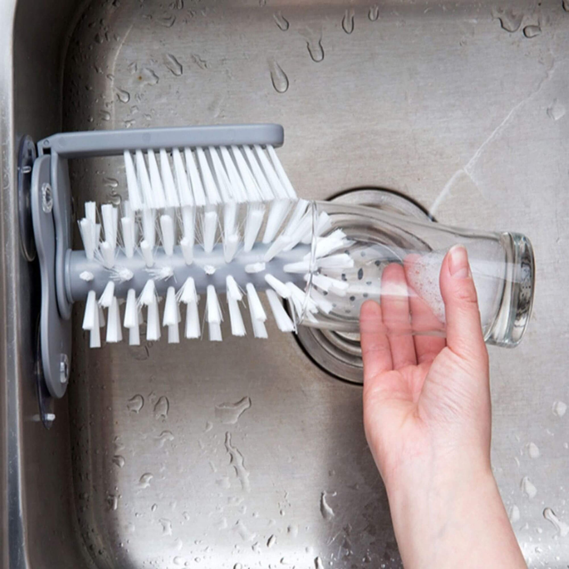 Wall-mounted cup cleaning brush