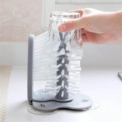 Wall-mounted cup cleaning brush