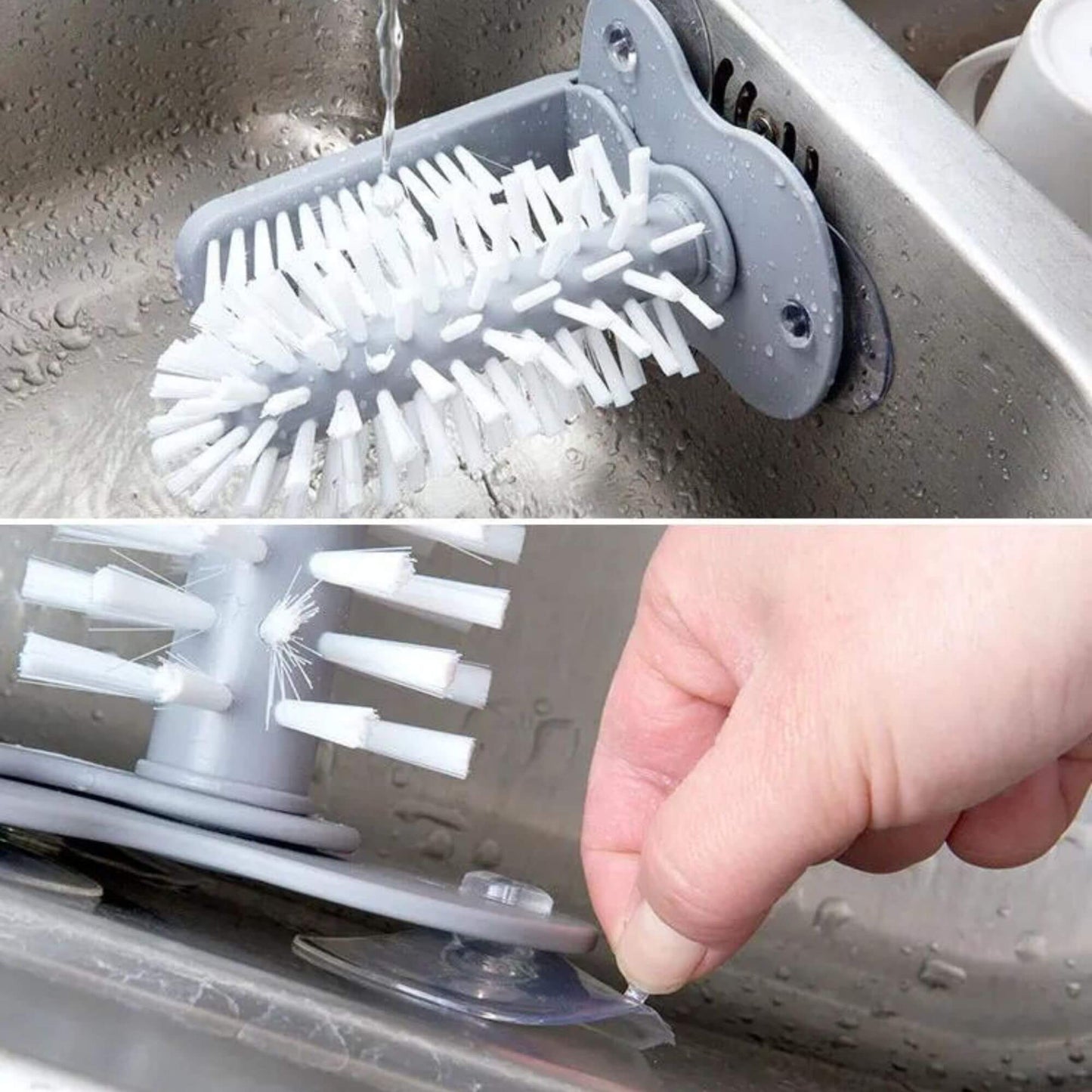 Wall-mounted cup cleaning brush