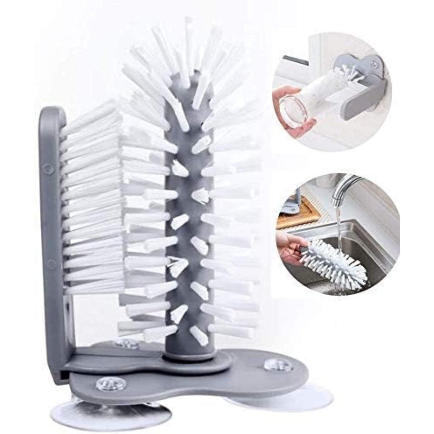 Wall-mounted cup cleaning brush