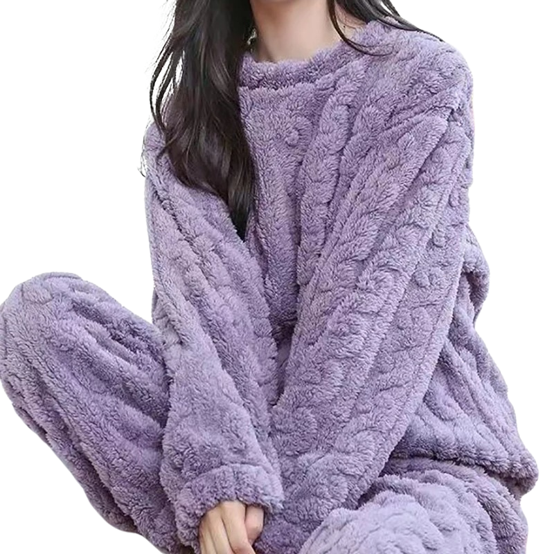 Warm fleece pyjama set for ladies