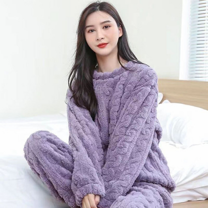 Warm fleece pyjama set for ladies