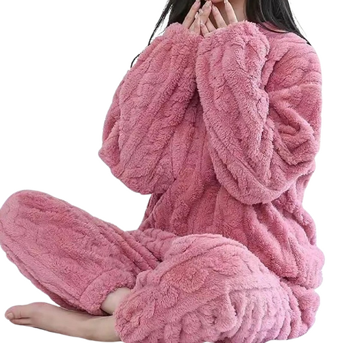 Warm fleece pyjama set for ladies