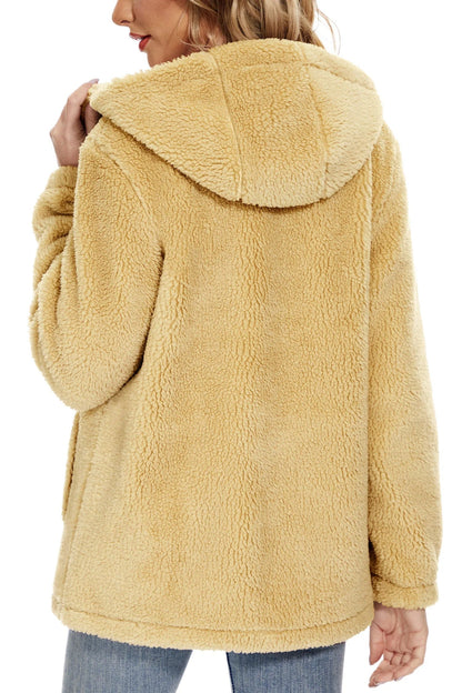 Warm fluffy women's coat