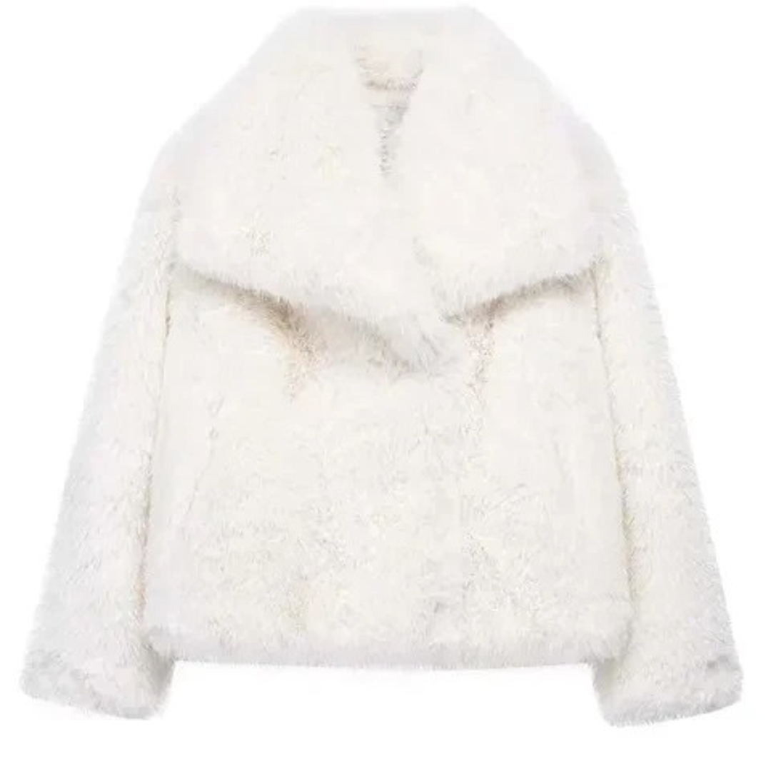 Warm plush fur coat for ladies