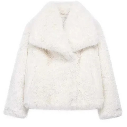 Warm plush fur coat for ladies