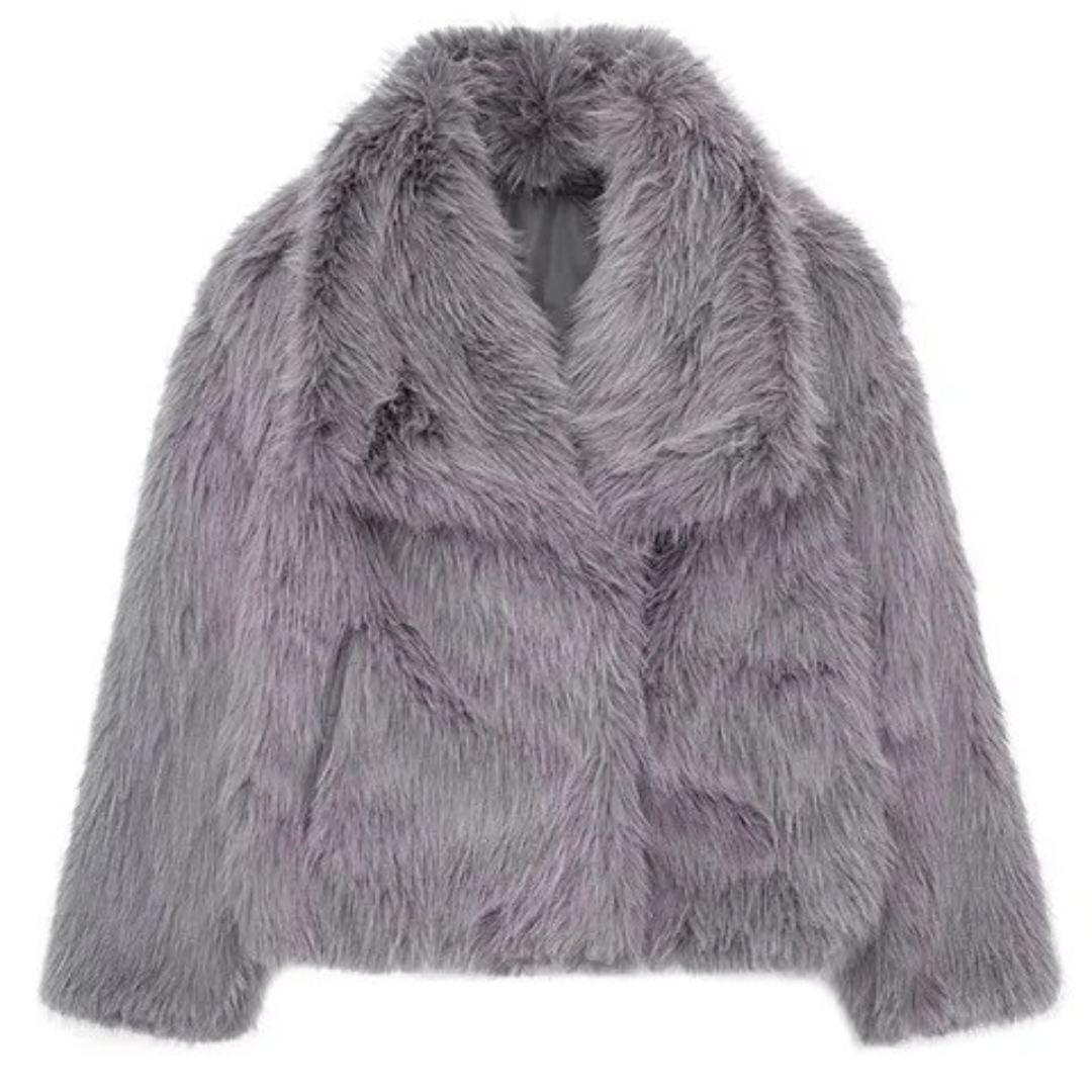 Warm plush fur coat for ladies