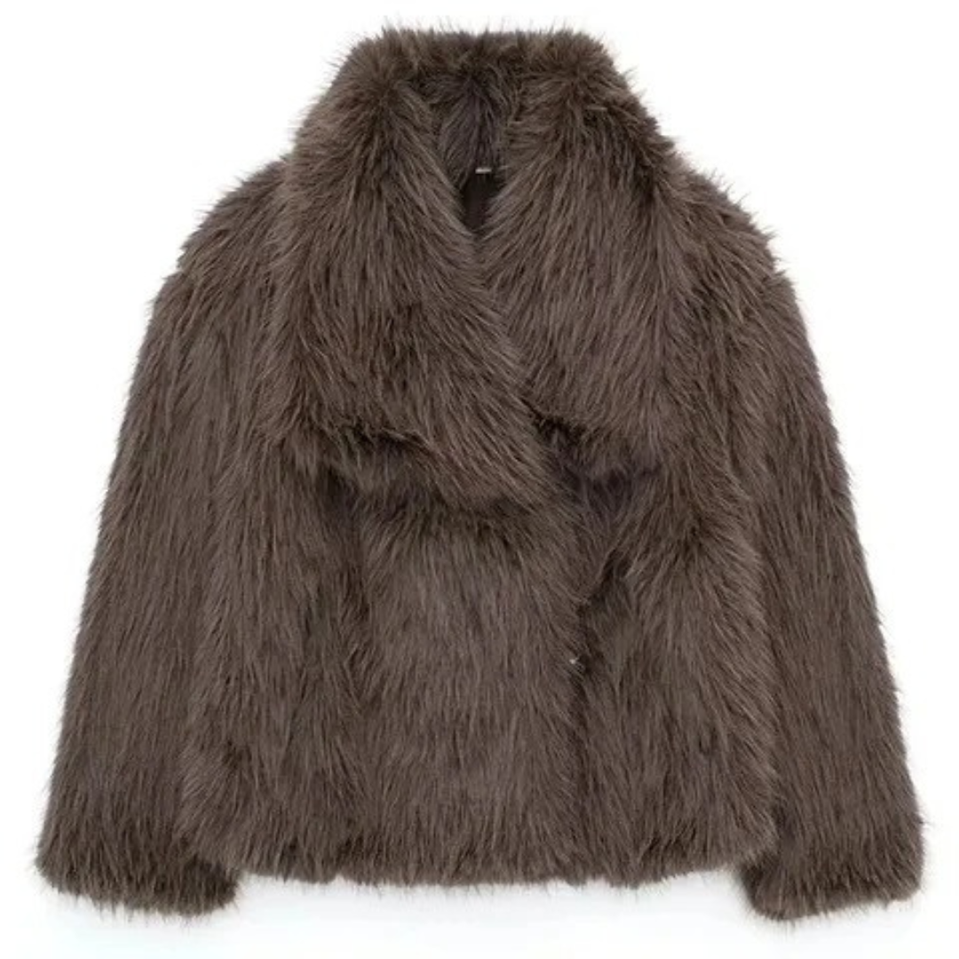 Warm plush fur coat for ladies