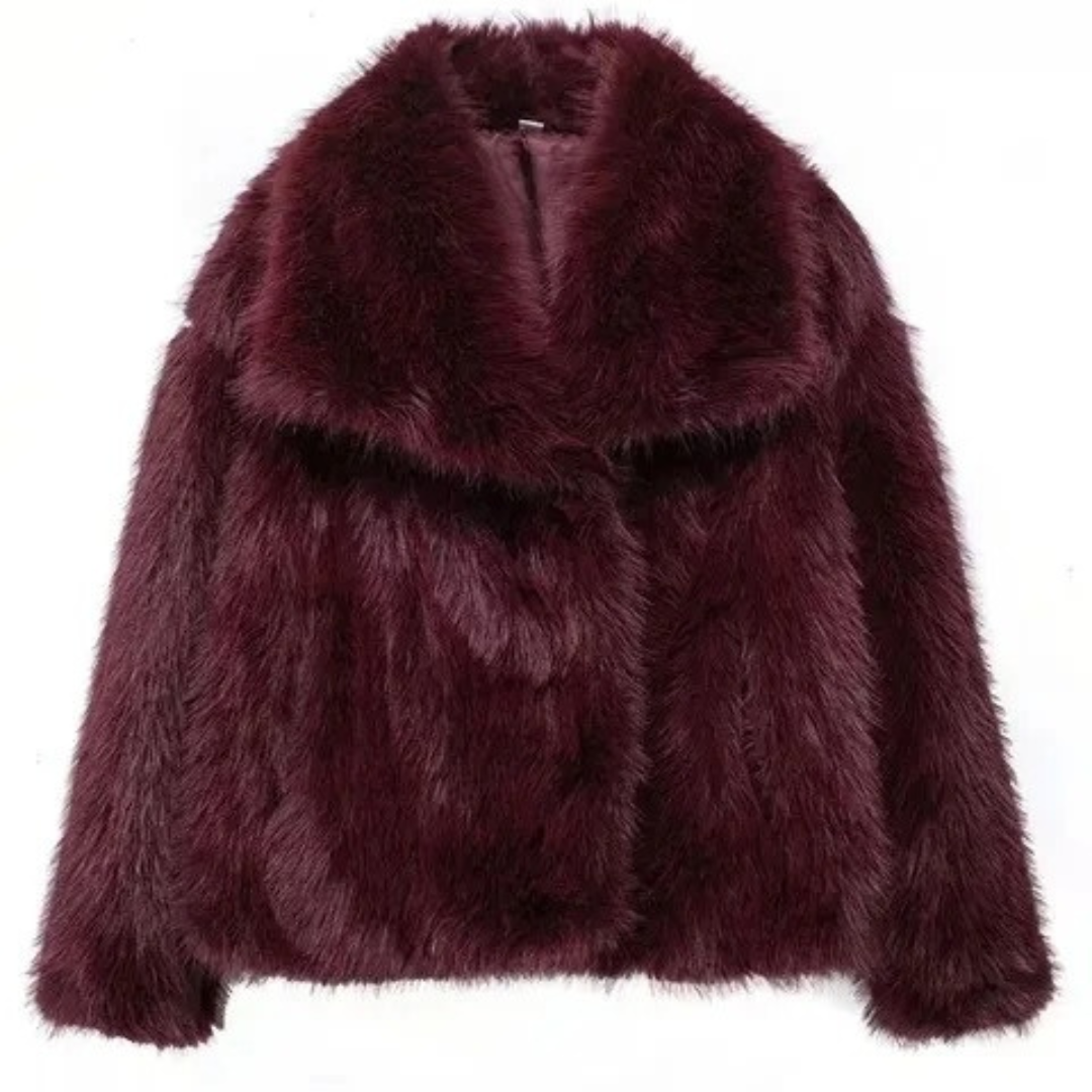 Warm plush fur coat for ladies