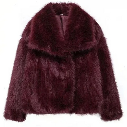 Warm plush fur coat for ladies