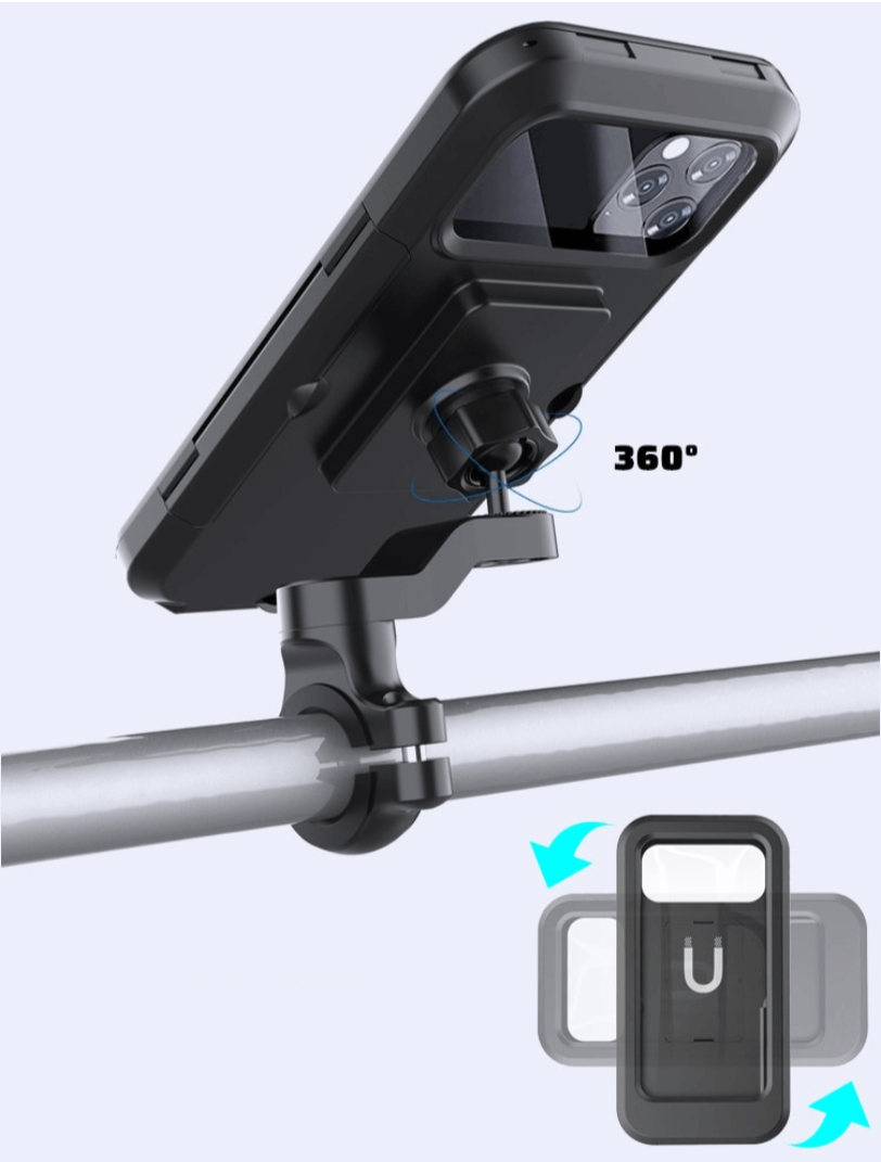 Waterproof 360° magnetic bicycle phone holder