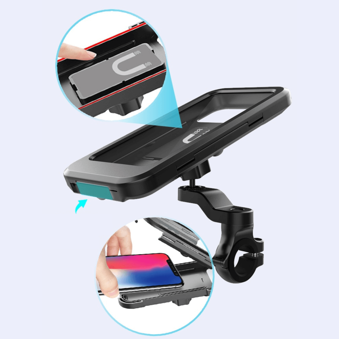 Waterproof 360° magnetic bicycle phone holder
