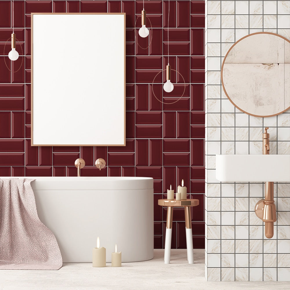 Waterproof 3D Tile Stickers (9 pieces)