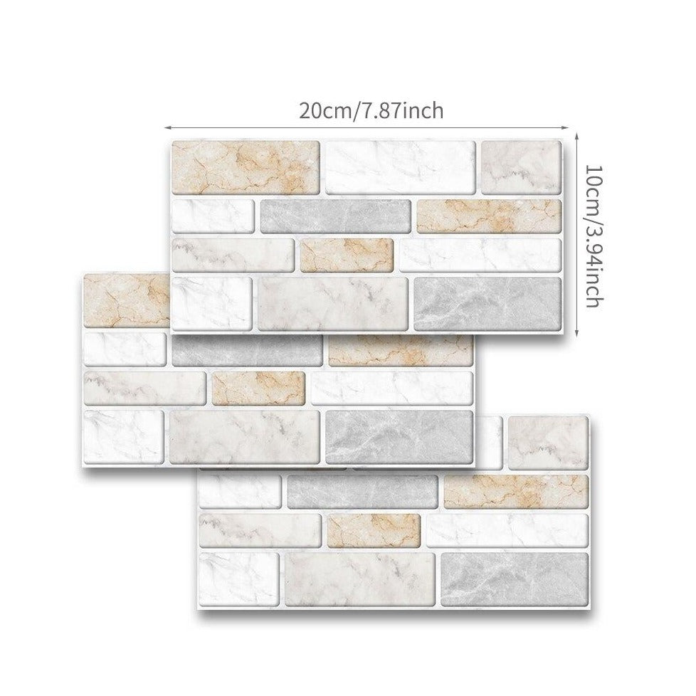 Waterproof 3D Tile Stickers (9 pieces)