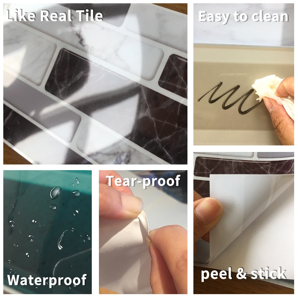 Waterproof 3D Tile Stickers (9 pieces)