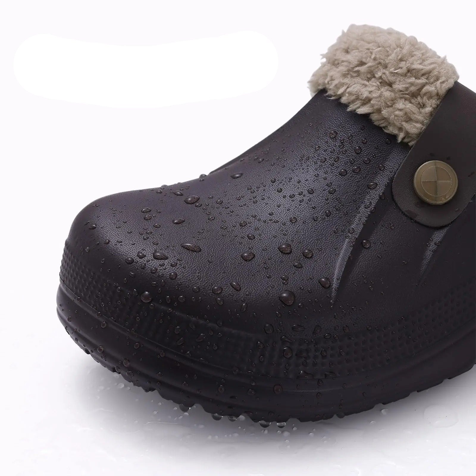 Waterproof fur clogs for men