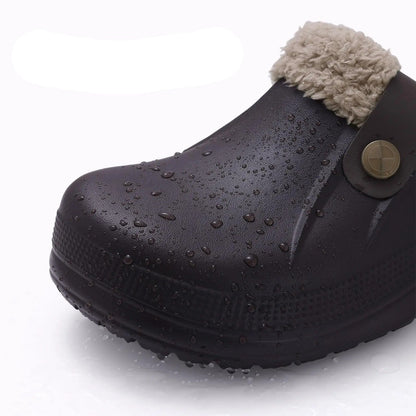 Waterproof fur clogs for men