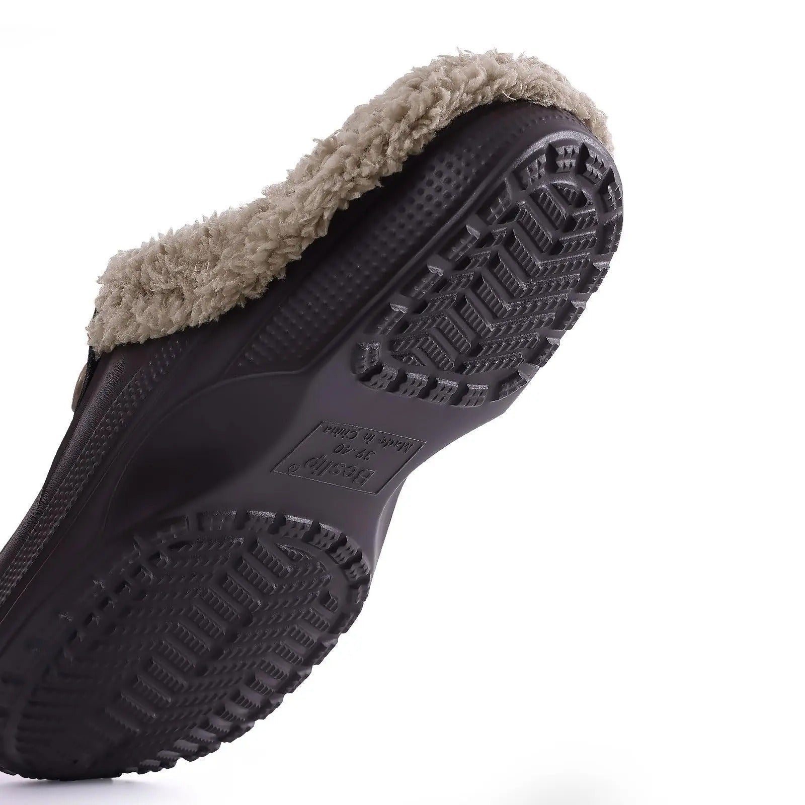 Waterproof fur clogs for men