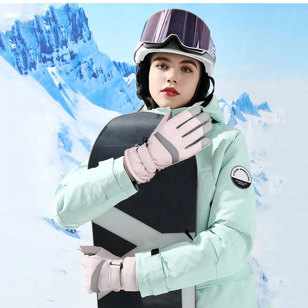 Waterproof thermal snow gloves for women