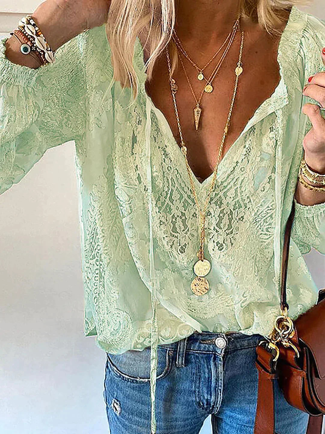 White Blouse Ladies Unique Style With Pointed Details Cotton